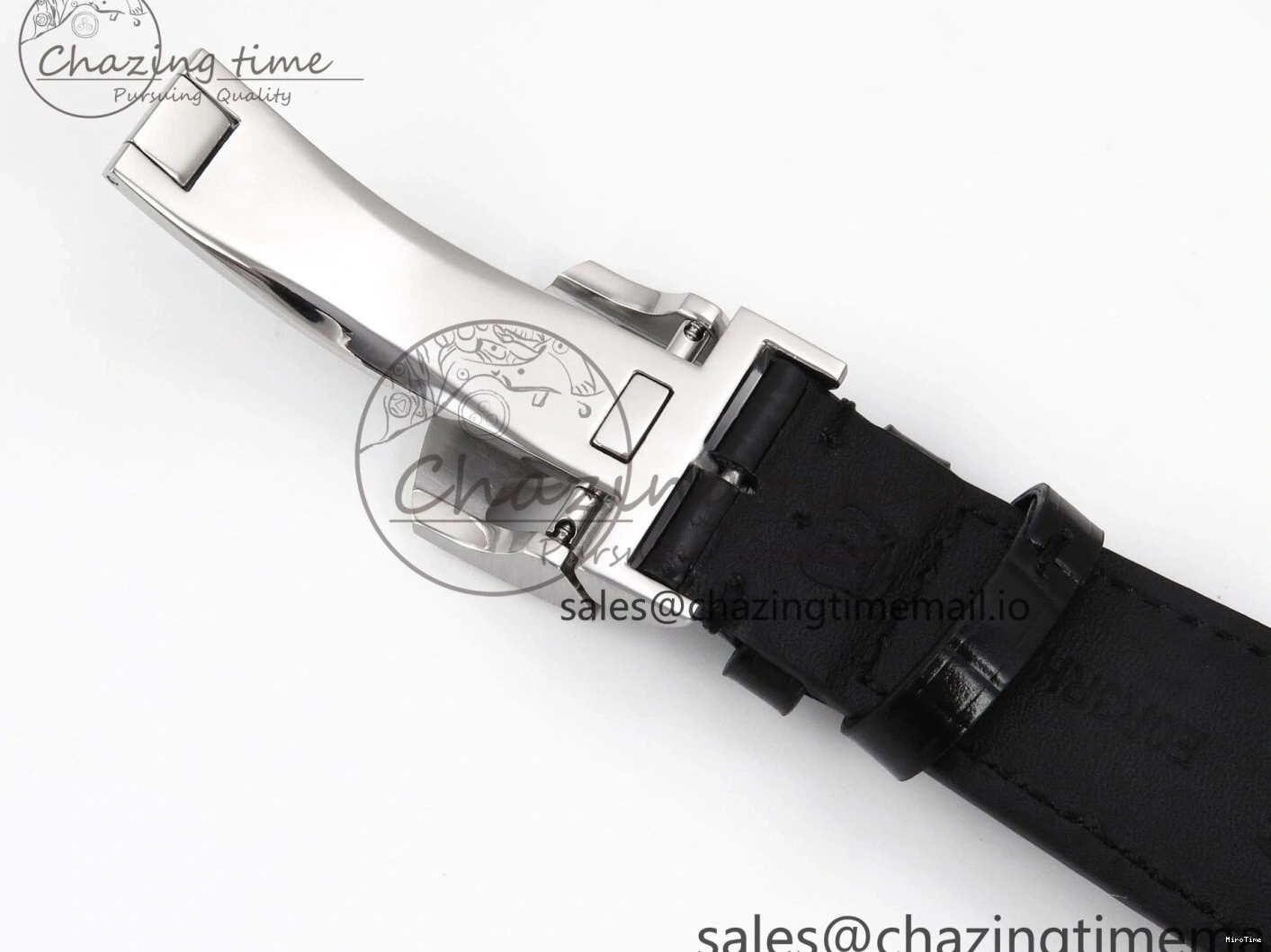 MIROTIME 0302 OnTrend Portugieser Automatic 42mm SS APSF 1:1 Best Edition White RG Dial on Black Leather Strap A 7010